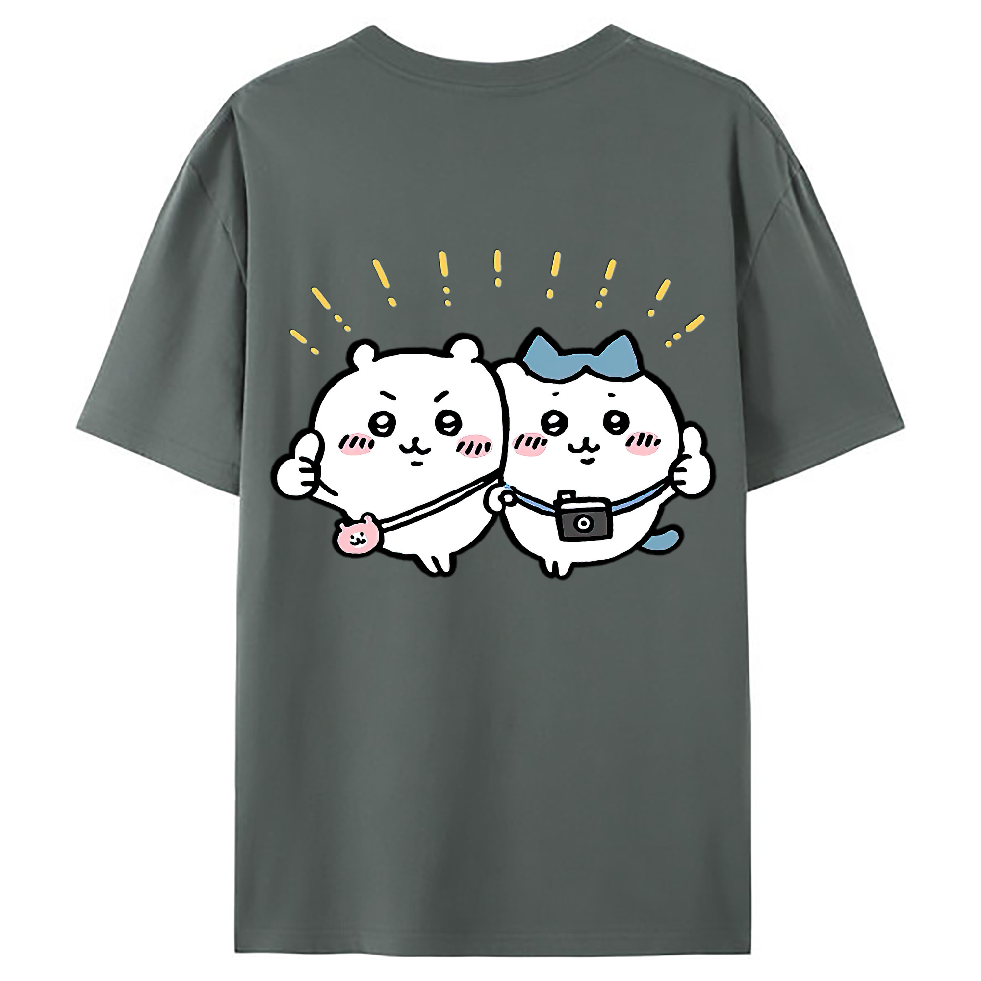 （画像用） ちいかわ ちいかわ Chii-kawa chiikawa 綿100％ メンズ半袖Tシャツ（バックプリント） 通気性